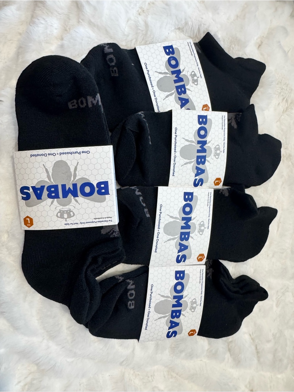 5 Ct Lot Bombas Black Men’s Athletic Ankle Socks New
